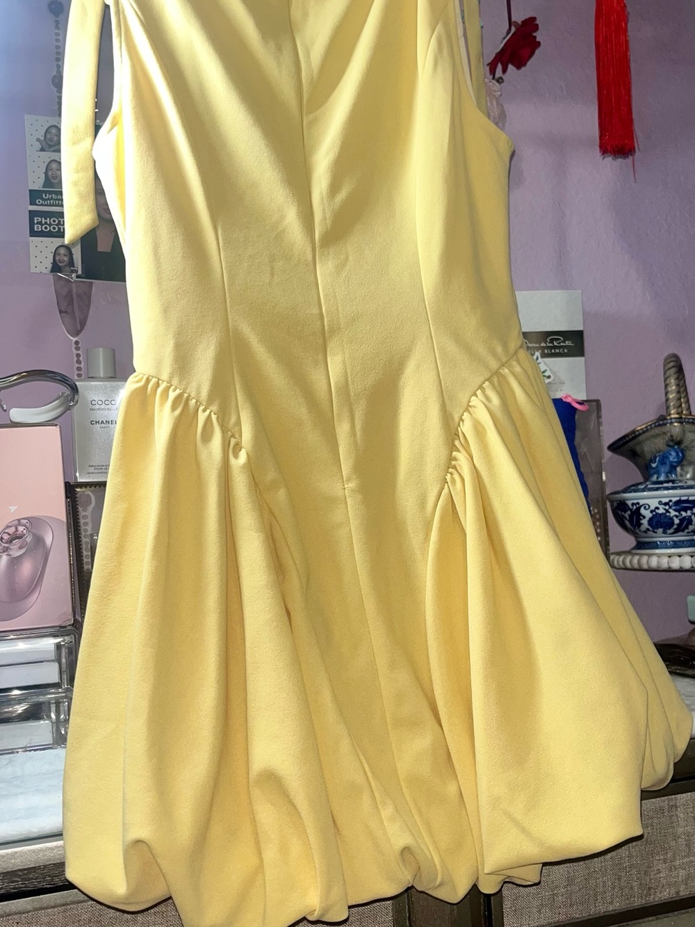 SCULPTURAL BOAT NECK BOWKNOT BUBBLE HEM MINI DRESS - Picture 9 of 9